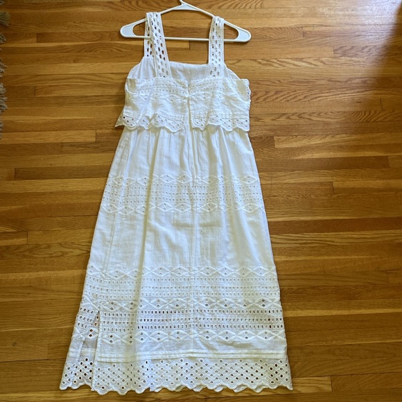 J.Crew Tiered Eyelet White Midi Dress - Picture 7 of 7